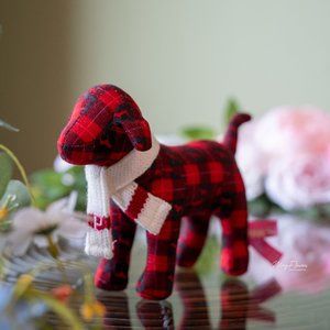 Victoria's Secret pink buffalo red plaid  dog